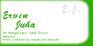 ervin juha business card